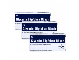 CHEAPER! 3 pcs. Glycerin suppositories Rösch 1g N10